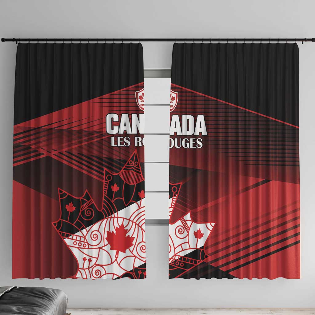 Canada Soccer Window Curtain Les Rouges Maple Leaf - Wonder Print Shop