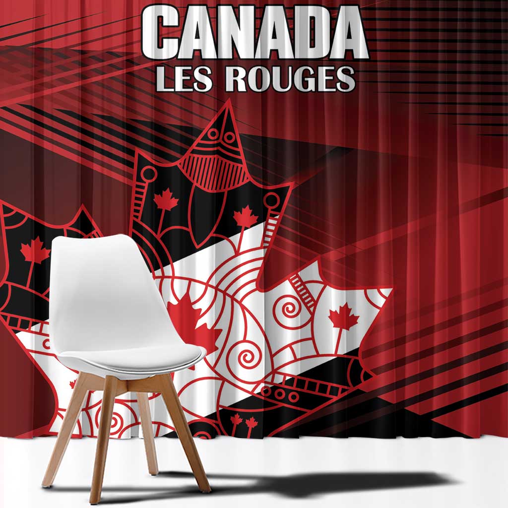 Canada Soccer Window Curtain Les Rouges Maple Leaf - Wonder Print Shop