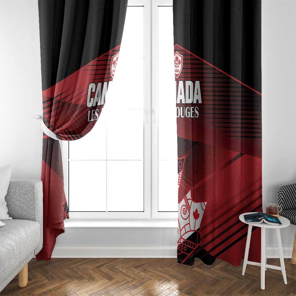 Canada Soccer Window Curtain Les Rouges Maple Leaf - Wonder Print Shop
