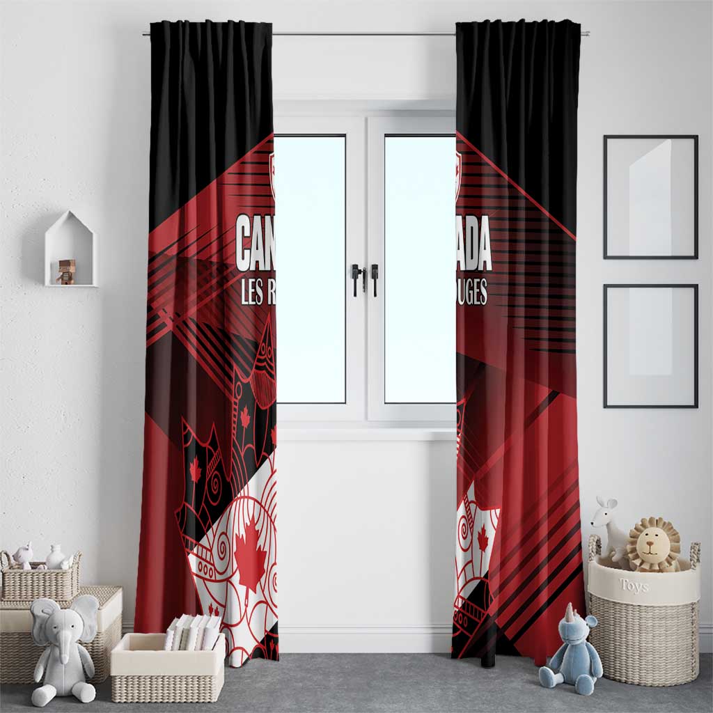 Canada Soccer Window Curtain Les Rouges Maple Leaf - Wonder Print Shop