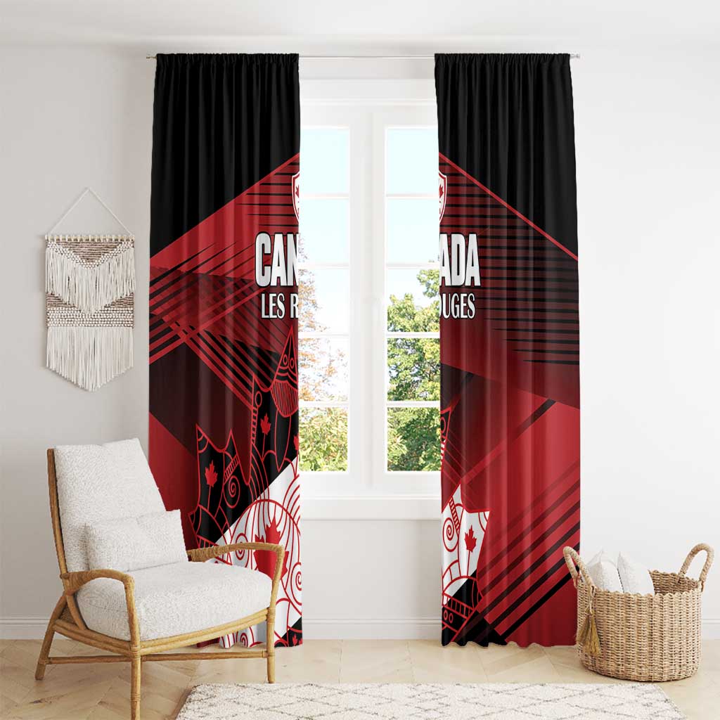 Canada Soccer Window Curtain Les Rouges Maple Leaf - Wonder Print Shop