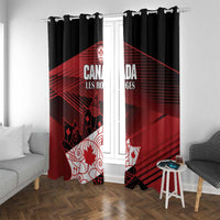 Canada Soccer Window Curtain Les Rouges Maple Leaf - Wonder Print Shop