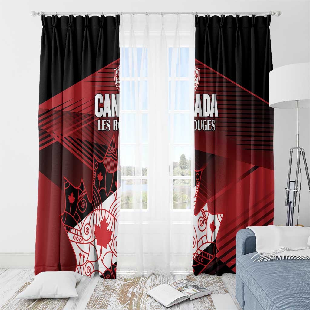 Canada Soccer Window Curtain Les Rouges Maple Leaf - Wonder Print Shop