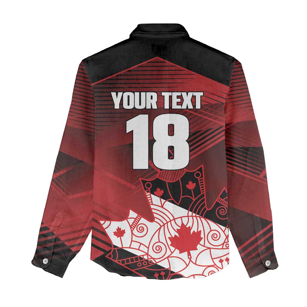 Custom Canada Soccer Women Casual Shirt Les Rouges Maple Leaf - Wonder Print Shop