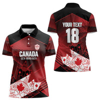 Custom Canada Soccer Women Polo Shirt Les Rouges Maple Leaf - Wonder Print Shop