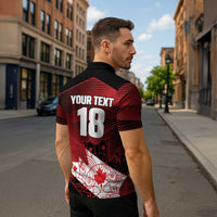 Custom Canada Soccer Zipper Polo Shirt Les Rouges Maple Leaf - Wonder Print Shop