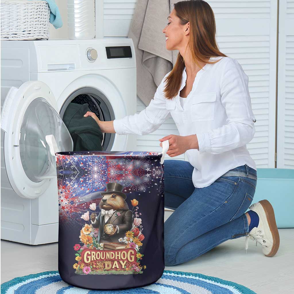 Groundhog Day Gentleman Laundry Basket Same Day Again - Wonder Print Shop