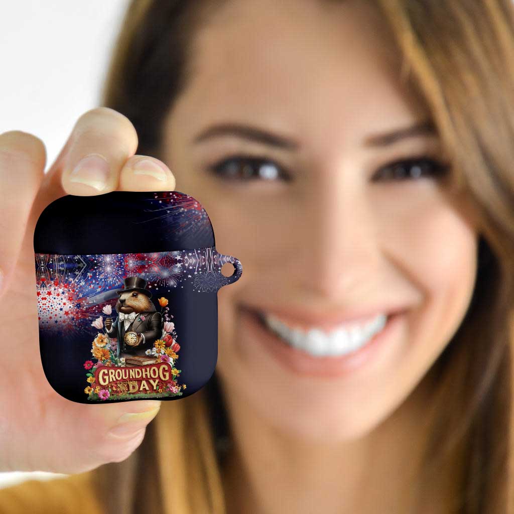 Groundhog Day Gentleman AirPods Case Same Day Again - Wonder Print Shop