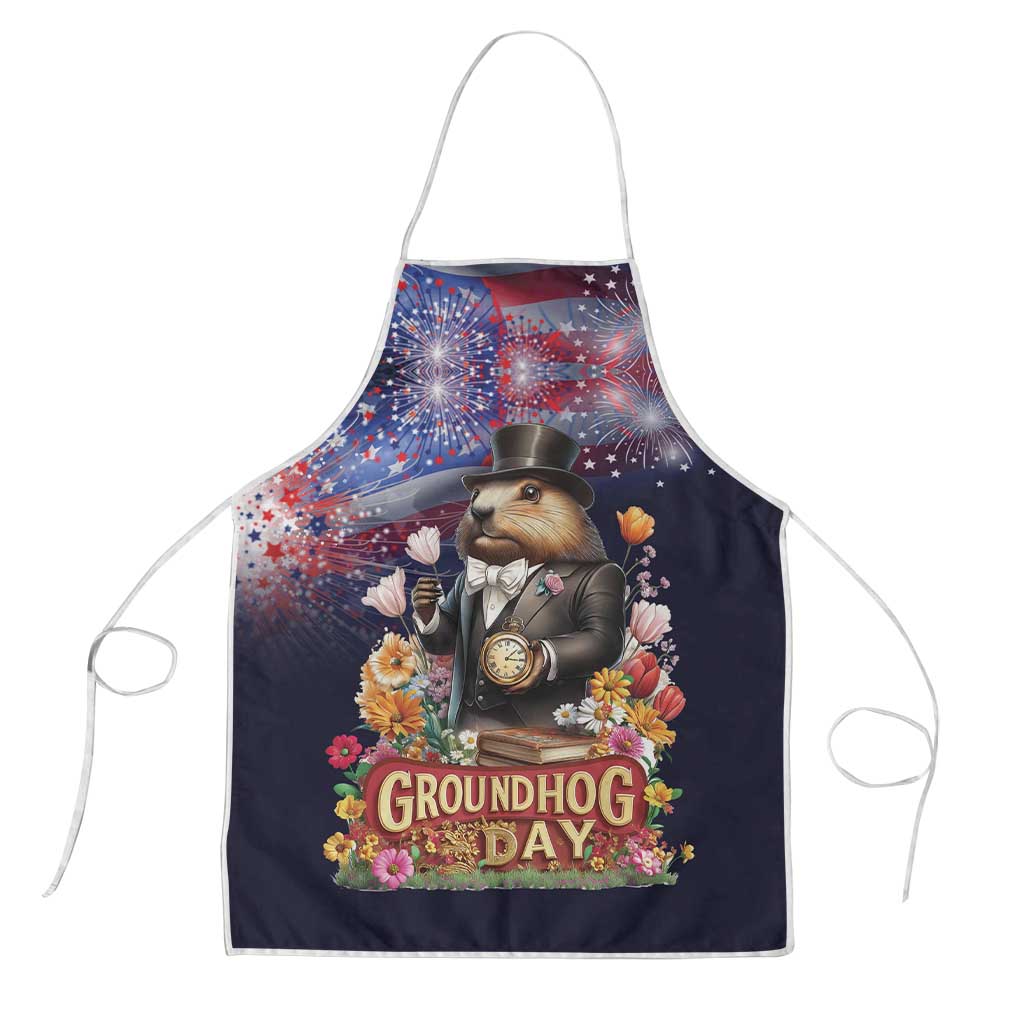 Groundhog Day Gentleman Apron Same Day Again - Wonder Print Shop