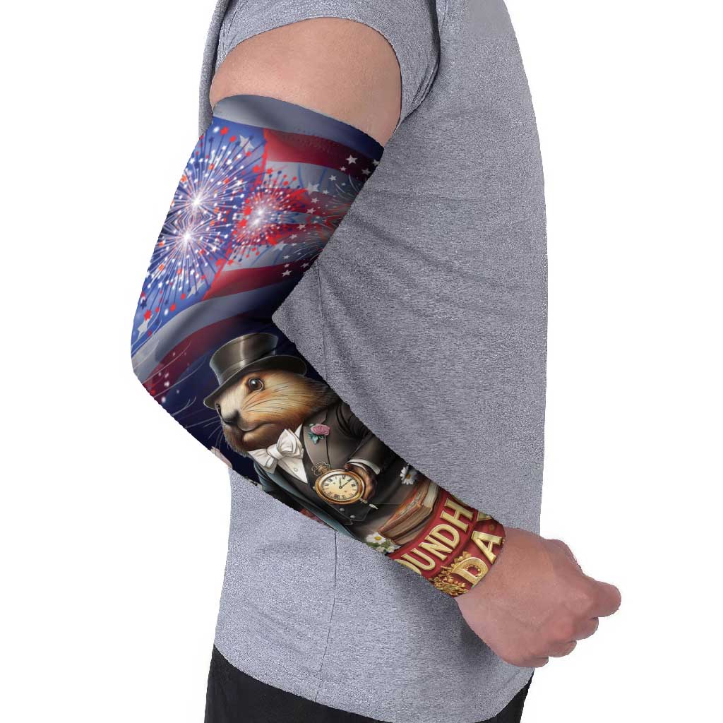 Groundhog Day Gentleman Arm Sleeves Same Day Again - Wonder Print Shop