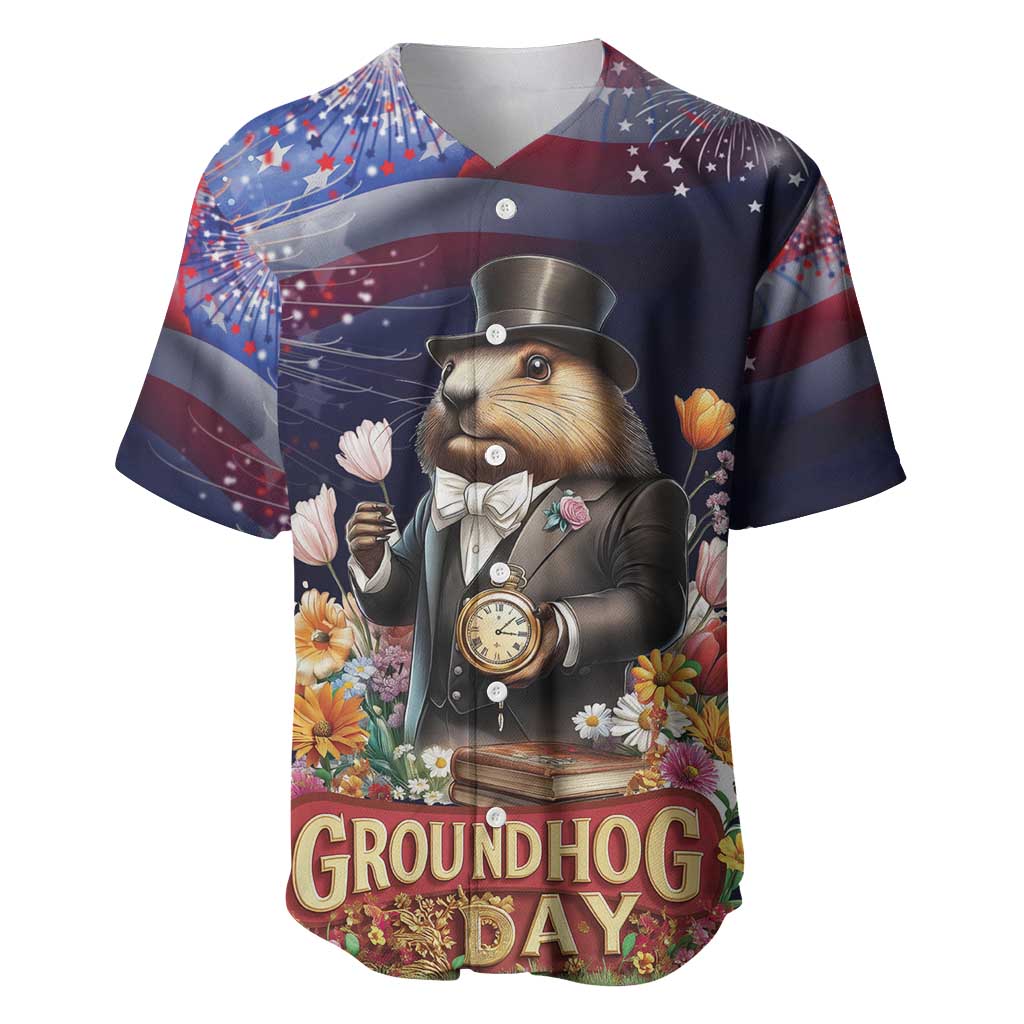 Groundhog Day Gentleman Baseball Jersey Same Day Again - Wonder Print Shop