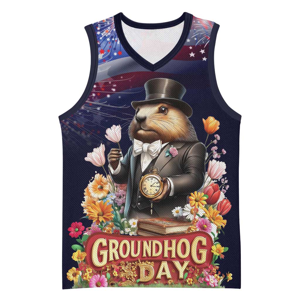 Groundhog Day Gentleman Basketball Jersey Same Day Again - Wonder Print Shop