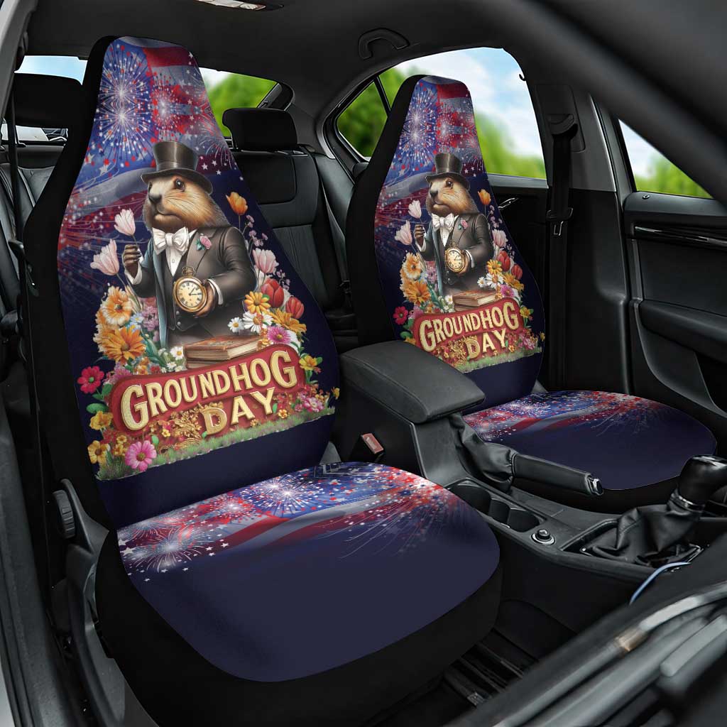 Groundhog Day Gentleman Car Seat Cover Same Day Again - Wonder Print Shop