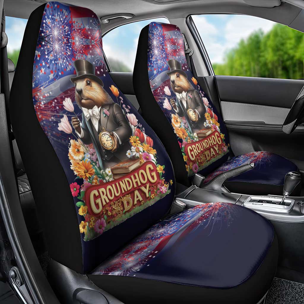 Groundhog Day Gentleman Car Seat Cover Same Day Again - Wonder Print Shop