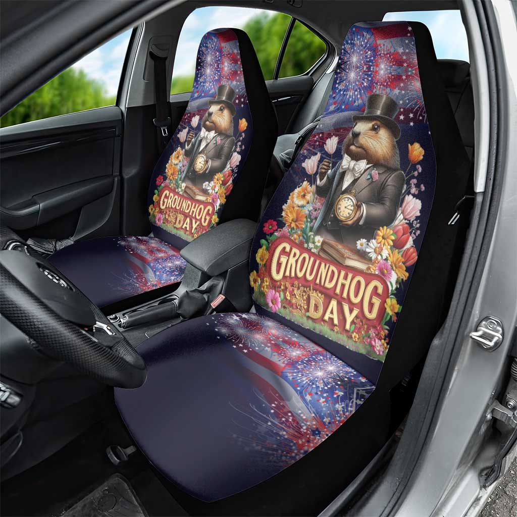 Groundhog Day Gentleman Car Seat Cover Same Day Again - Wonder Print Shop