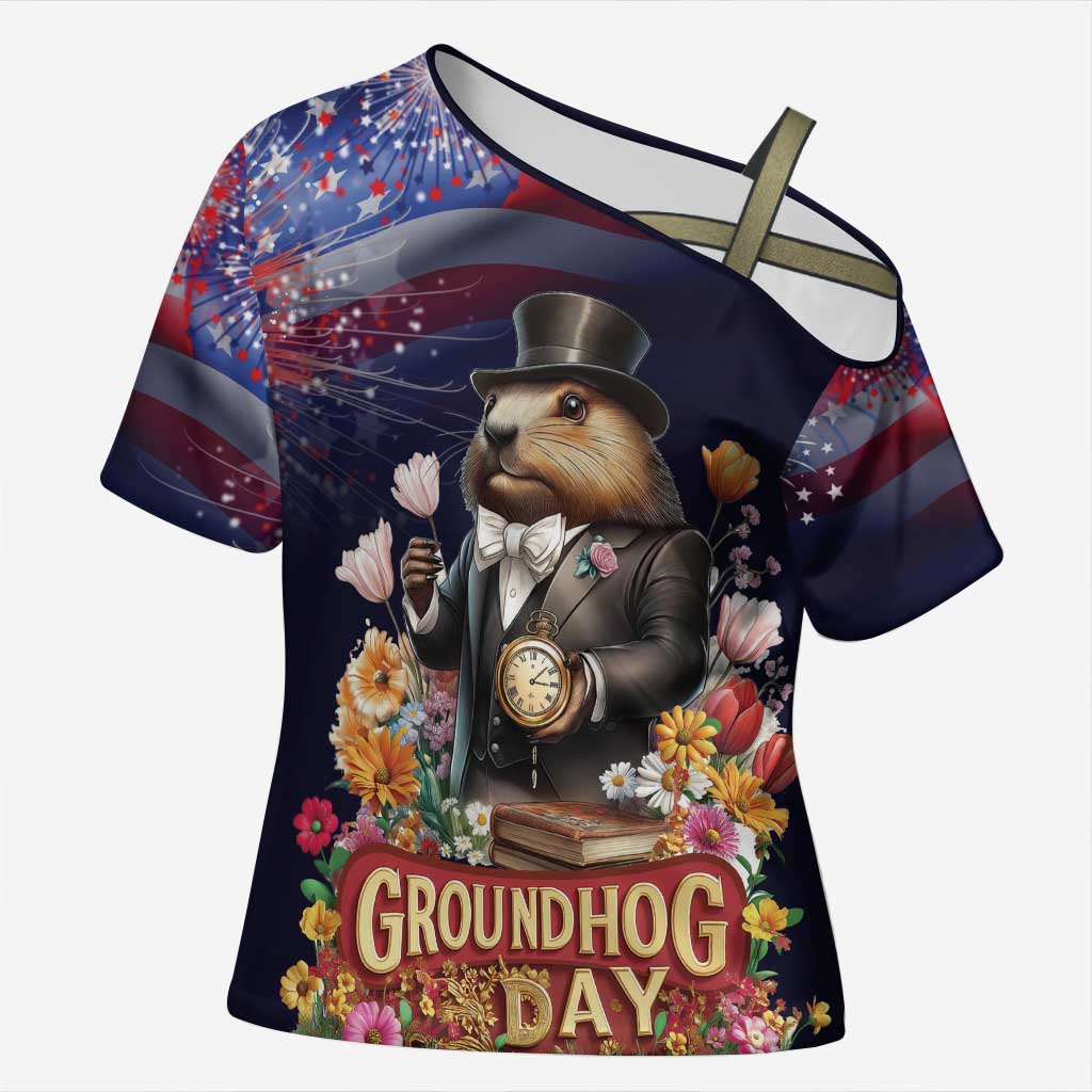 Groundhog Day Gentleman Cross Shoulder Shirt Same Day Again - Wonder Print Shop