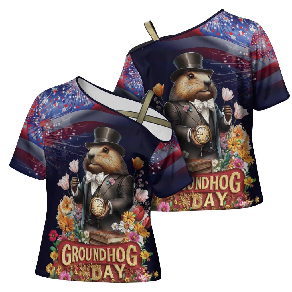 Groundhog Day Gentleman Cross Shoulder Shirt Same Day Again - Wonder Print Shop