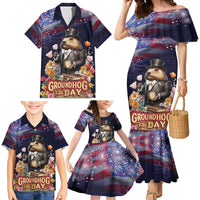 Groundhog Day Gentleman Family Matching Mermaid Dress and Hawaiian Shirt Same Day Again - Wonder Print Shop
