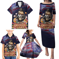 Groundhog Day Gentleman Family Matching Puletasi and Hawaiian Shirt Same Day Again - Wonder Print Shop