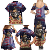 Groundhog Day Gentleman Family Matching Summer Maxi Dress and Hawaiian Shirt Same Day Again - Wonder Print Shop
