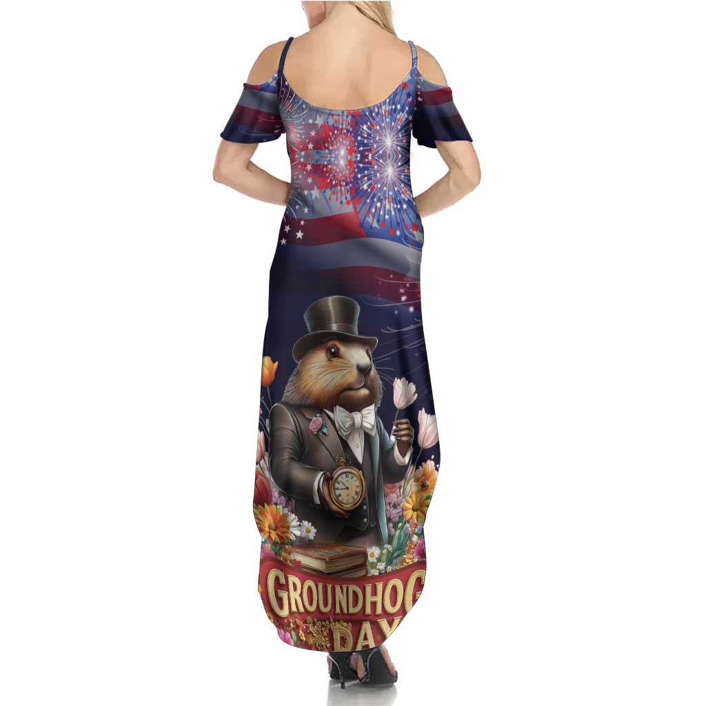 Groundhog Day Gentleman Family Matching Summer Maxi Dress and Hawaiian Shirt Same Day Again - Wonder Print Shop