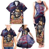 Groundhog Day Gentleman Family Matching Tank Maxi Dress and Hawaiian Shirt Same Day Again - Wonder Print Shop