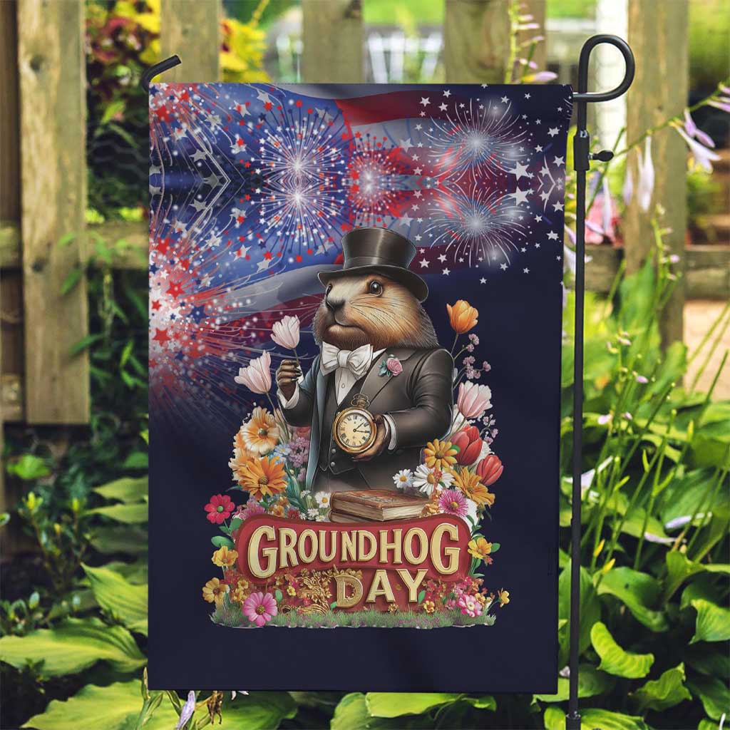 Groundhog Day Gentleman Garden Flag Same Day Again - Wonder Print Shop