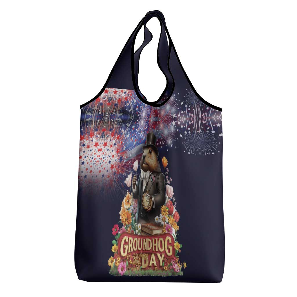Groundhog Day Gentleman Grocery Bag Same Day Again - Wonder Print Shop