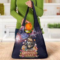 Groundhog Day Gentleman Grocery Bag Same Day Again - Wonder Print Shop