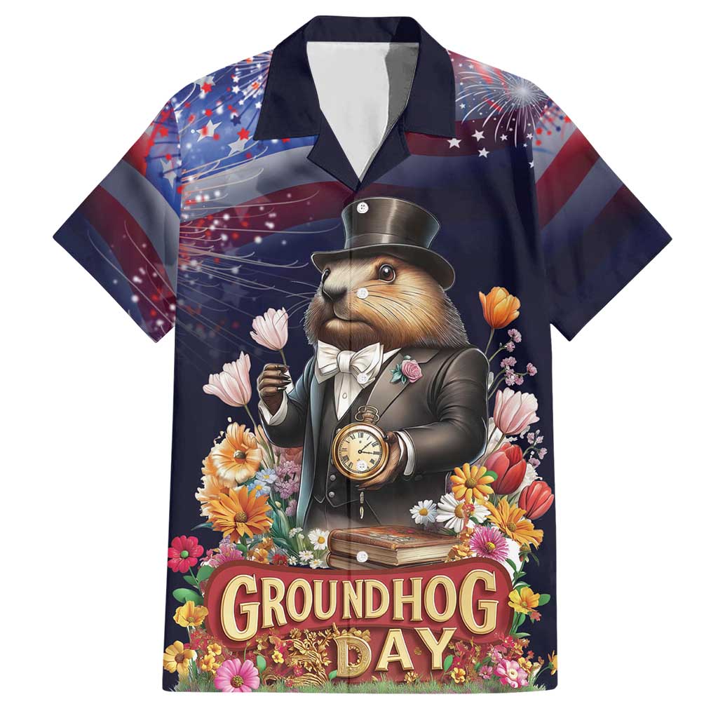 Groundhog Day Gentleman Hawaiian Shirt Same Day Again - Wonder Print Shop