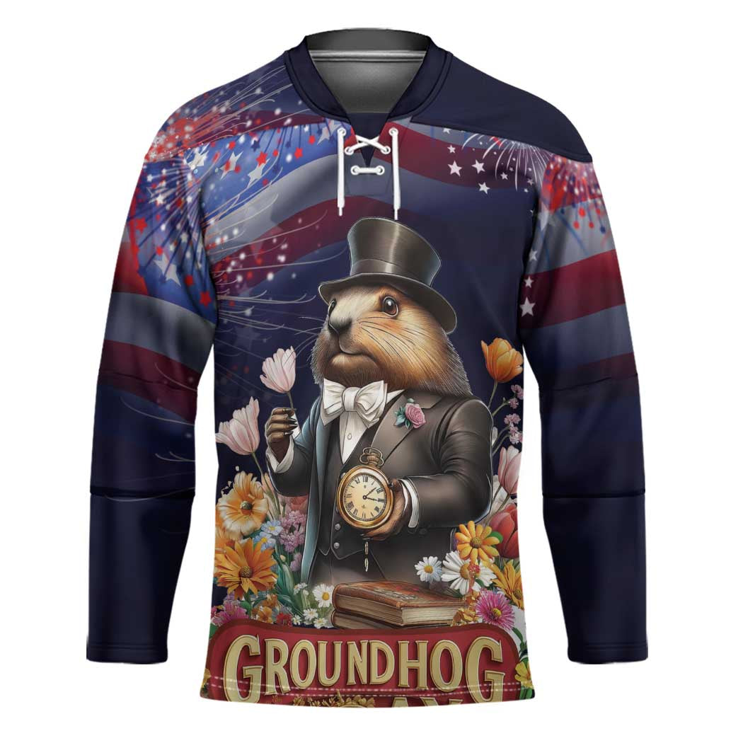 Groundhog Day Gentleman Hockey Jersey Same Day Again - Wonder Print Shop