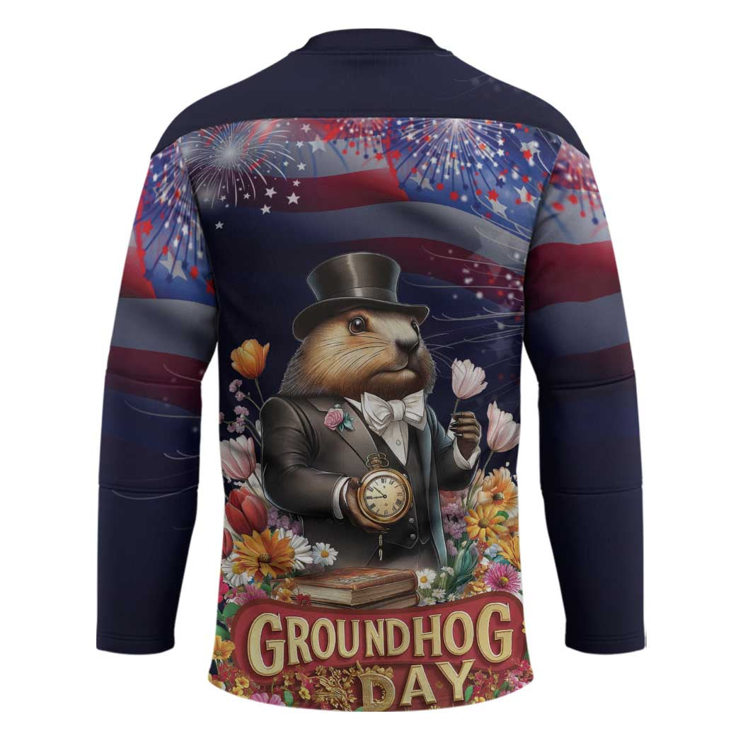 Groundhog Day Gentleman Hockey Jersey Same Day Again - Wonder Print Shop