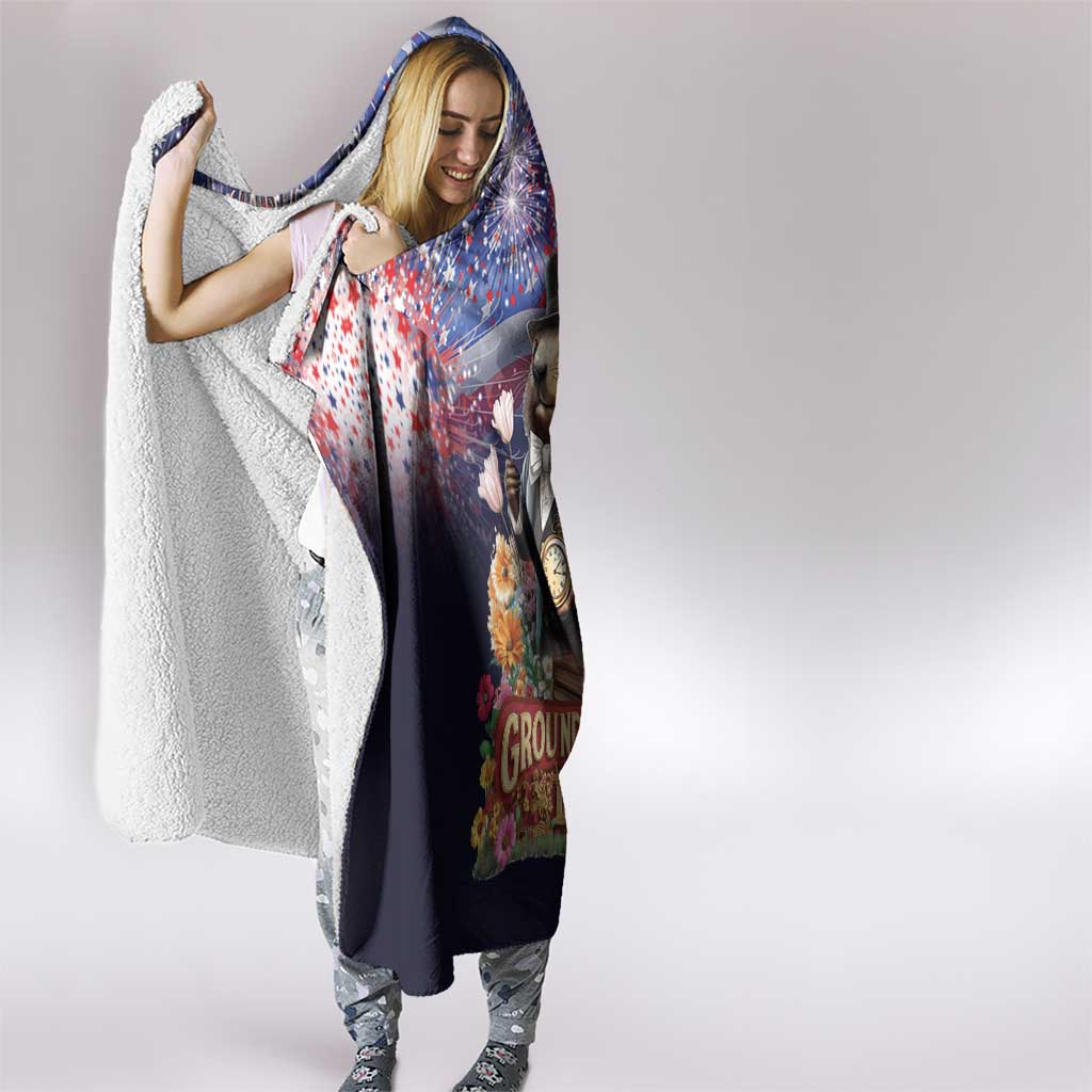 Groundhog Day Gentleman Hooded Blanket Same Day Again - Wonder Print Shop