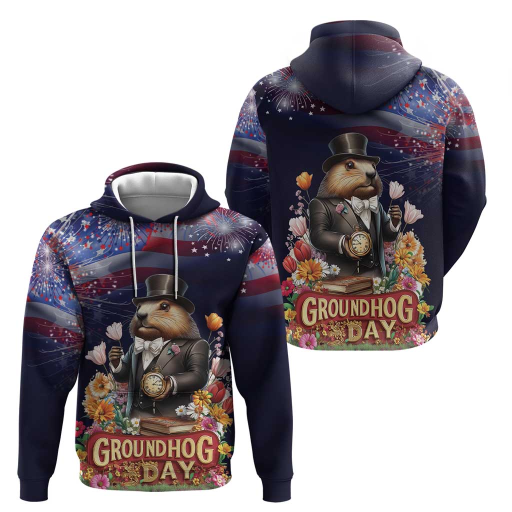 Groundhog Day Gentleman Hoodie Same Day Again - Wonder Print Shop