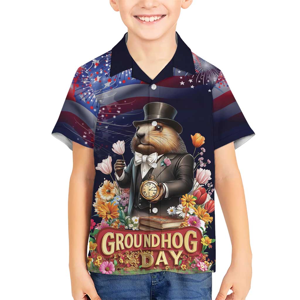 Groundhog Day Gentleman Kid Hawaiian Shirt Same Day Again - Wonder Print Shop