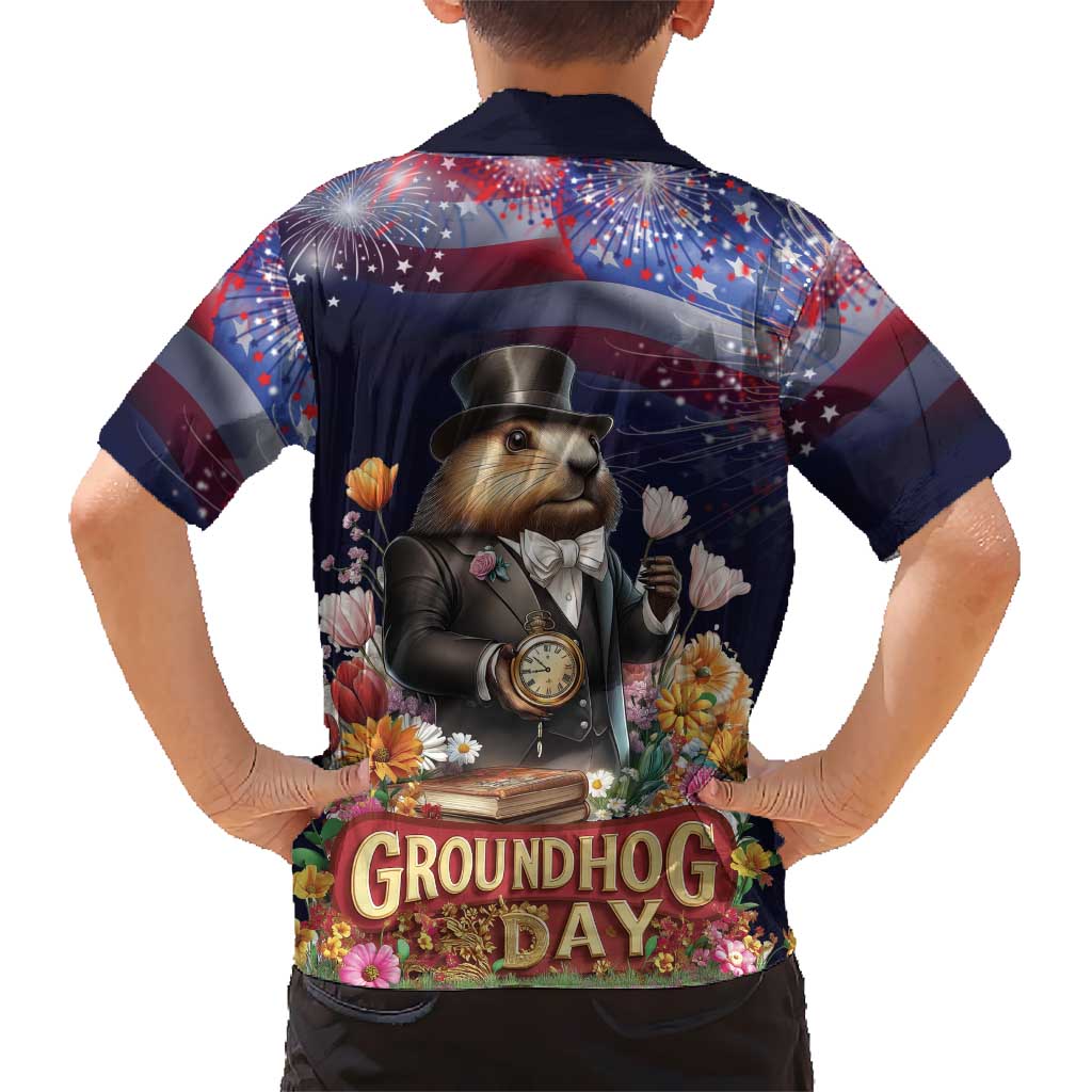 Groundhog Day Gentleman Kid Hawaiian Shirt Same Day Again - Wonder Print Shop