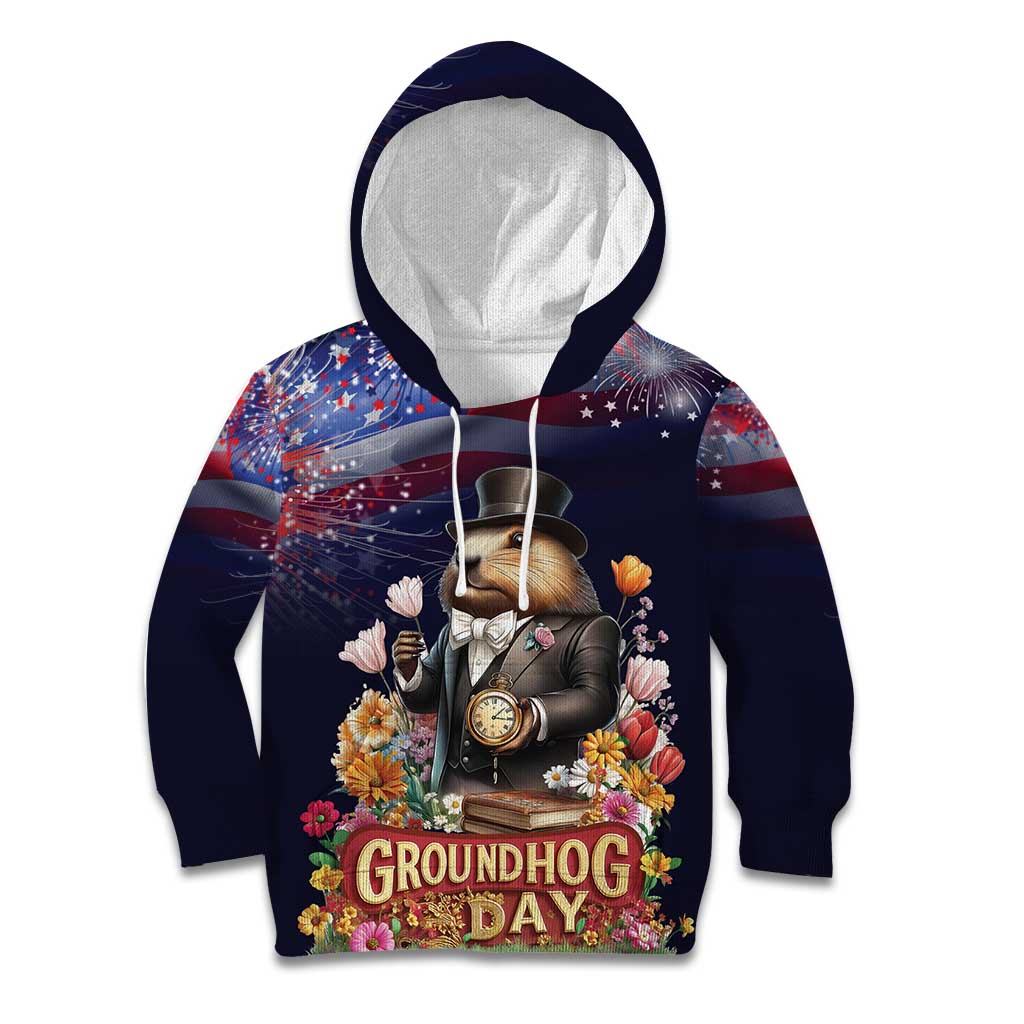 Groundhog Day Gentleman Kid Hoodie Same Day Again - Wonder Print Shop