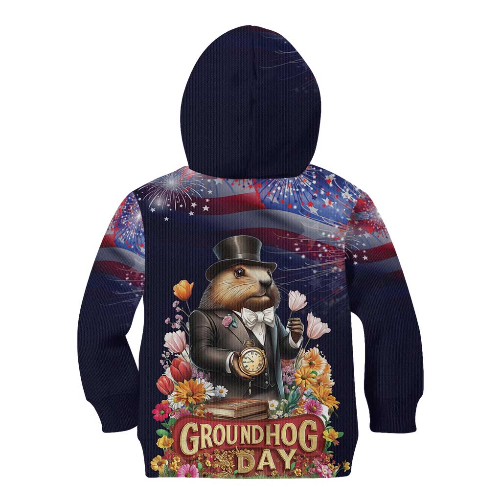 Groundhog Day Gentleman Kid Hoodie Same Day Again - Wonder Print Shop