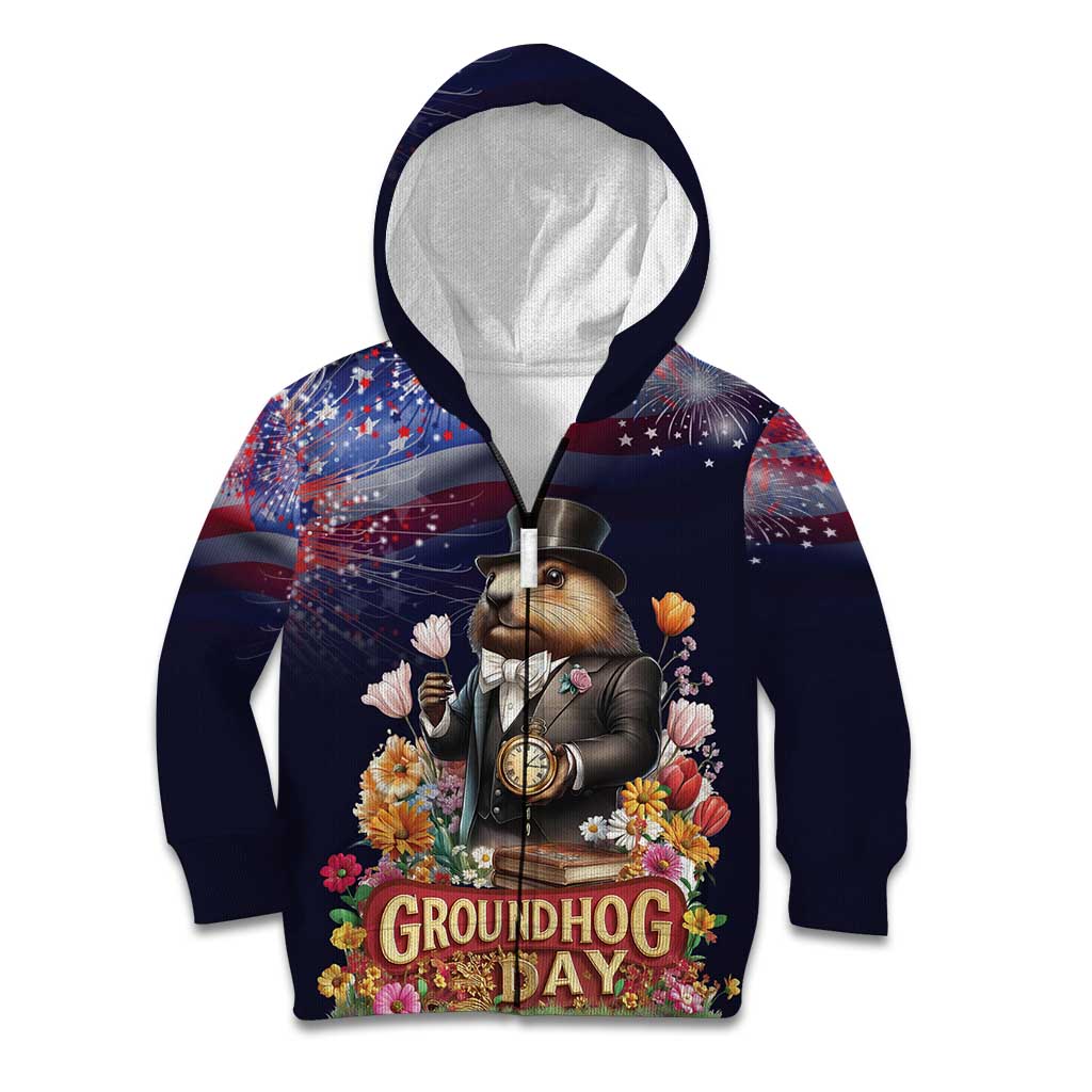 Groundhog Day Gentleman Kid Hoodie Same Day Again - Wonder Print Shop