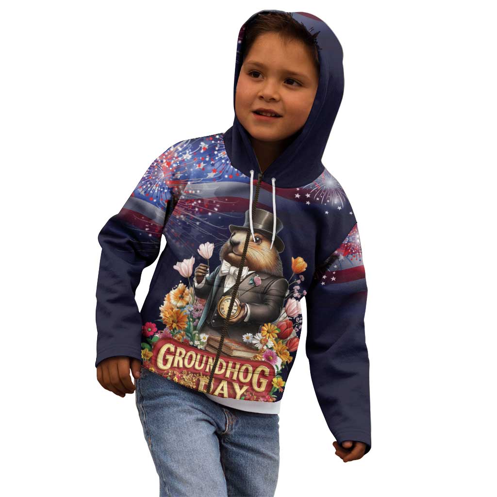 Groundhog Day Gentleman Kid Hoodie Same Day Again - Wonder Print Shop