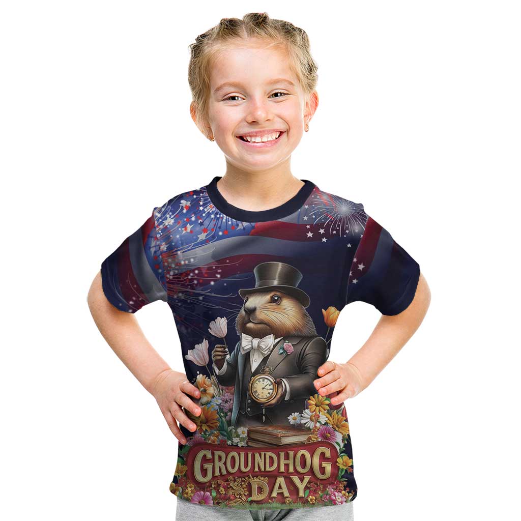 Groundhog Day Gentleman Kid T Shirt Same Day Again - Wonder Print Shop