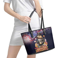 Groundhog Day Gentleman Leather Tote Bag Same Day Again - Wonder Print Shop