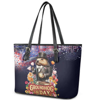 Groundhog Day Gentleman Leather Tote Bag Same Day Again - Wonder Print Shop
