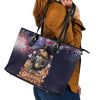 Groundhog Day Gentleman Leather Tote Bag Same Day Again - Wonder Print Shop