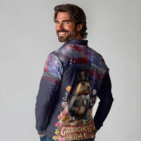 Groundhog Day Gentleman Long Sleeve Polo Shirt Same Day Again - Wonder Print Shop