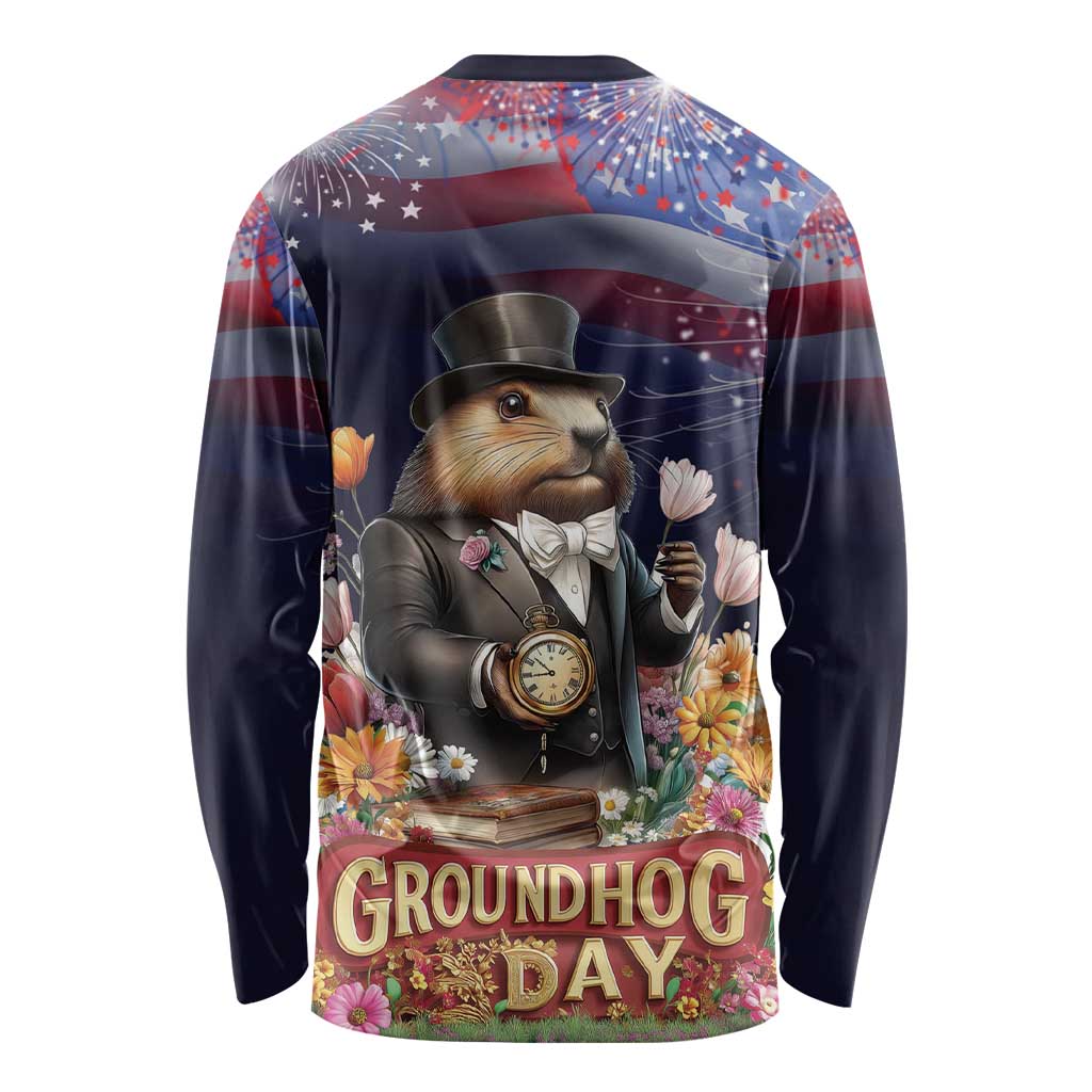 Groundhog Day Gentleman Long Sleeve Shirt Same Day Again - Wonder Print Shop
