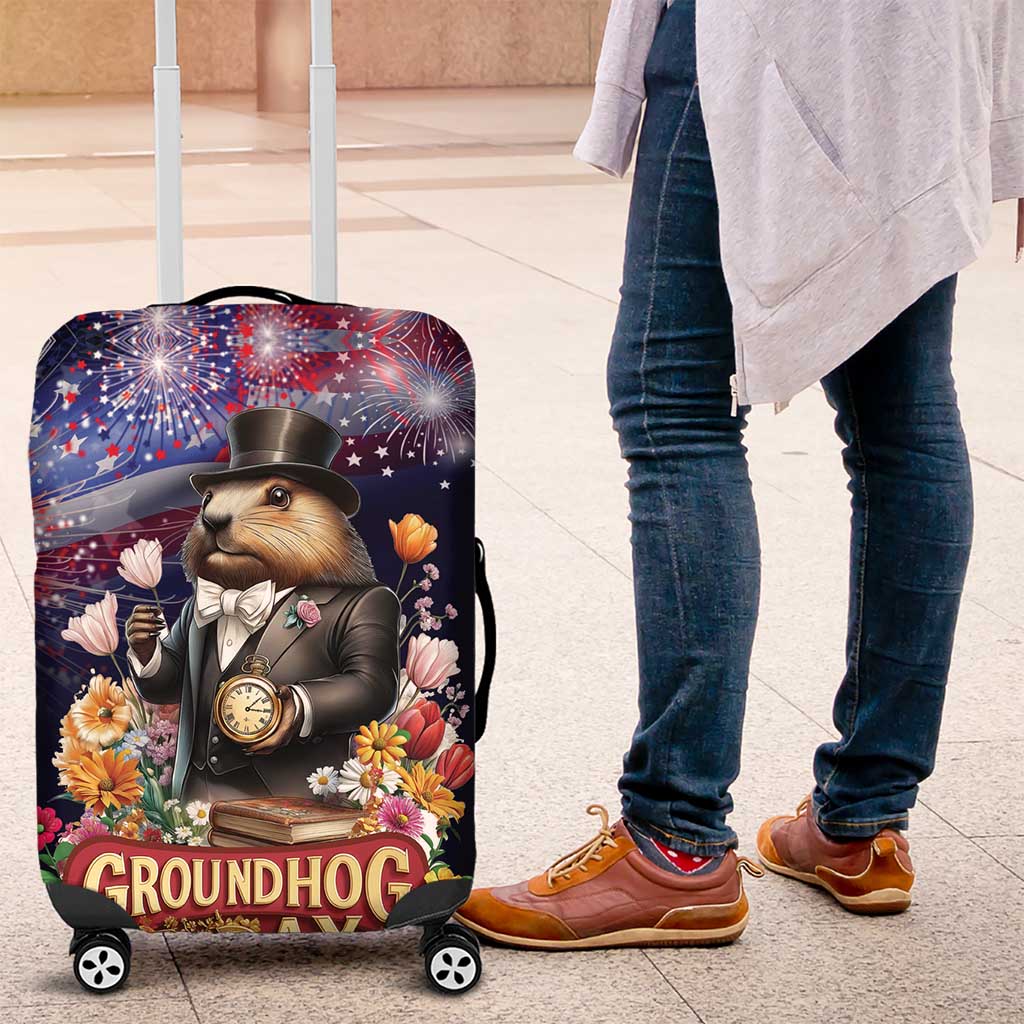 Groundhog Day Gentleman Luggage Cover Same Day Again - Wonder Print Shop