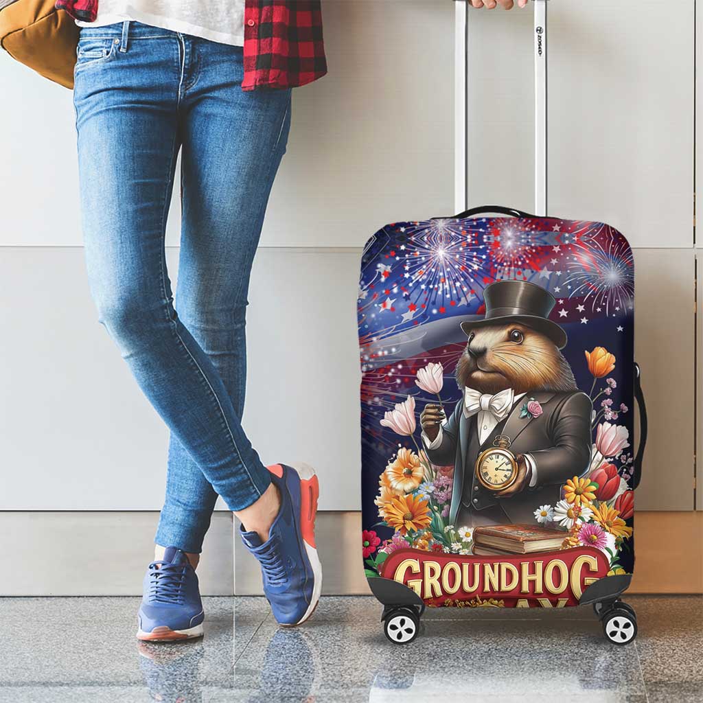 Groundhog Day Gentleman Luggage Cover Same Day Again - Wonder Print Shop