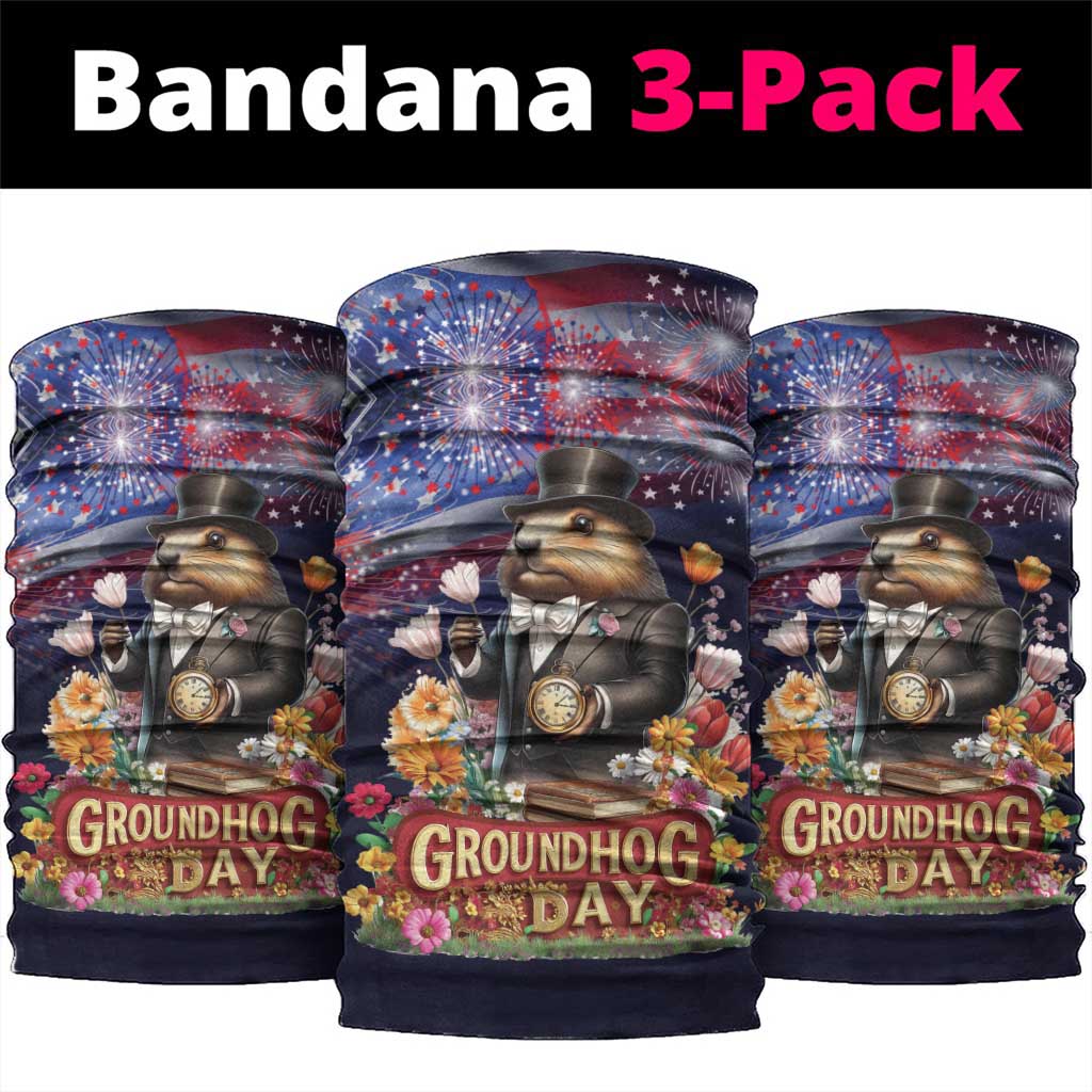 Groundhog Day Gentleman Neck Gaiter Same Day Again - Wonder Print Shop