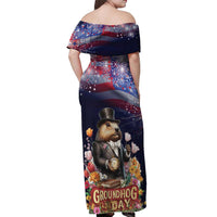 Groundhog Day Gentleman Off Shoulder Maxi Dress Same Day Again - Wonder Print Shop